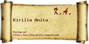 Kirilla Anita névjegykártya